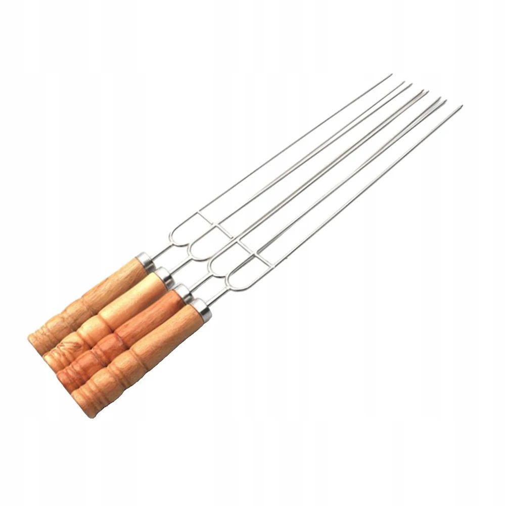 Nerūdijančio plieno iešmai BBQ Kebab Fruit medinėms pagaliukoms
