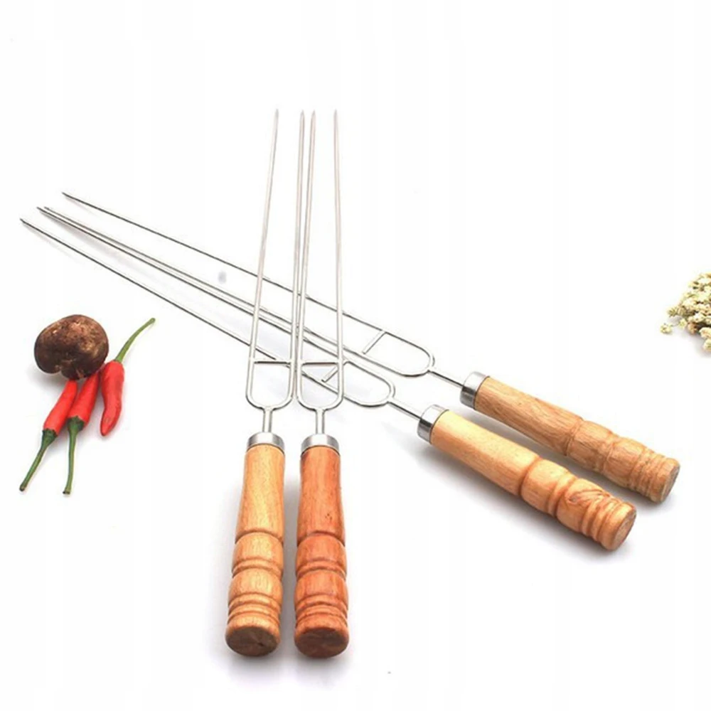 Nerūdijančio plieno iešmai BBQ Kebab Fruit medinėms pagaliukoms