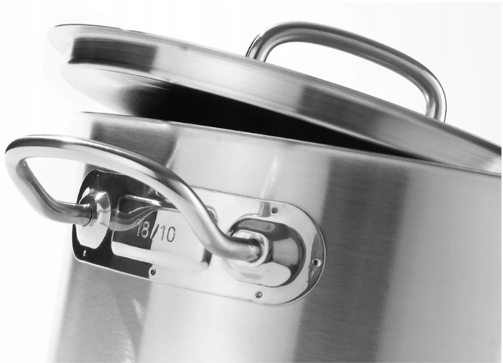 Nerūdijančio plieno puodai 1,5 l HENDI Profi Line 16x7,5 cm puodai su dangteliu