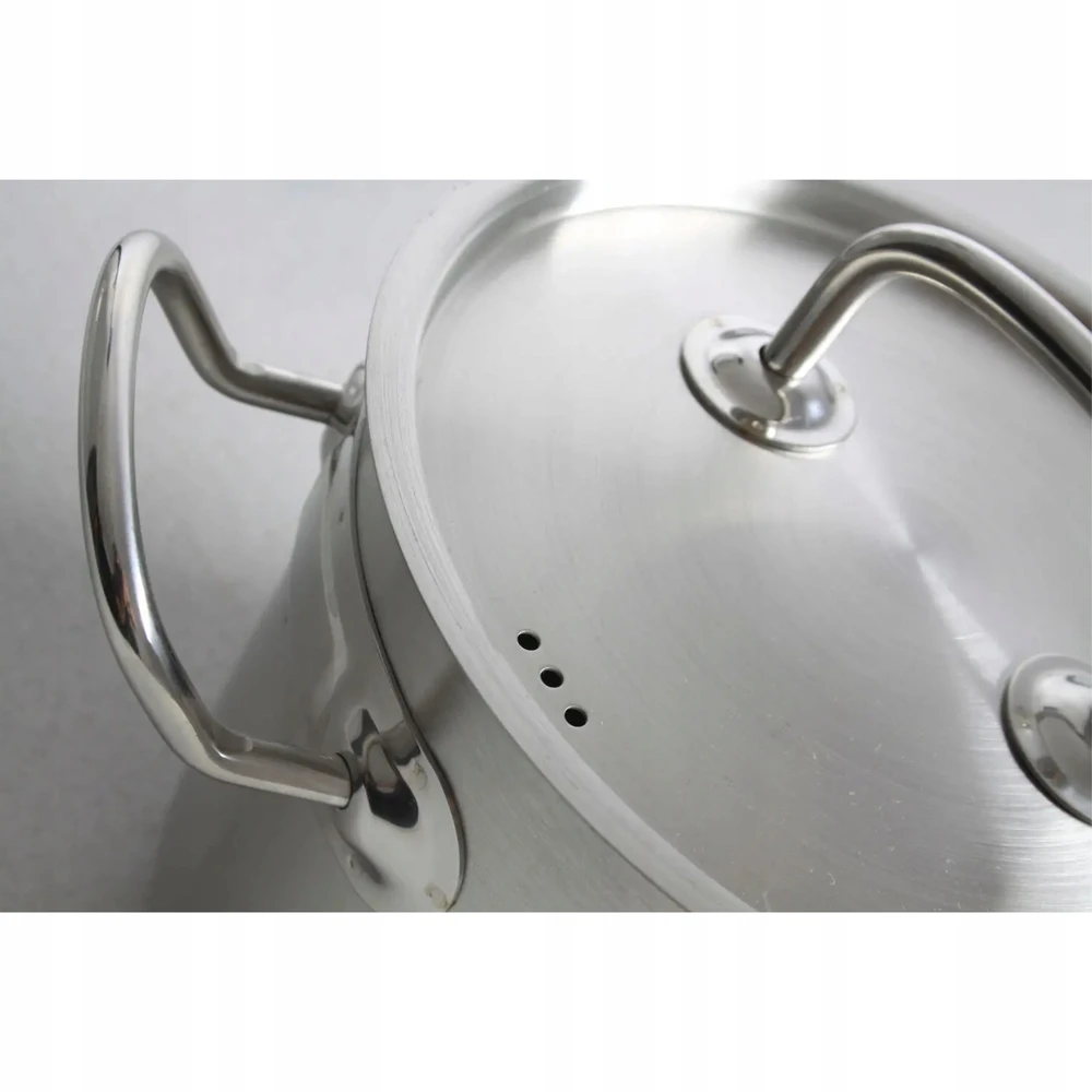 Nerūdijančio plieno puodai 2,8L HENDI Kitchen Line 16x14cm puodai su dangčiu
