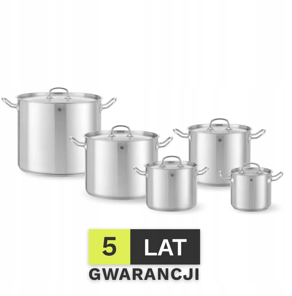 Nerūdijančio plieno puodai 5L HENDI Kitchen Line 20x16cm Puodai su dangteliu