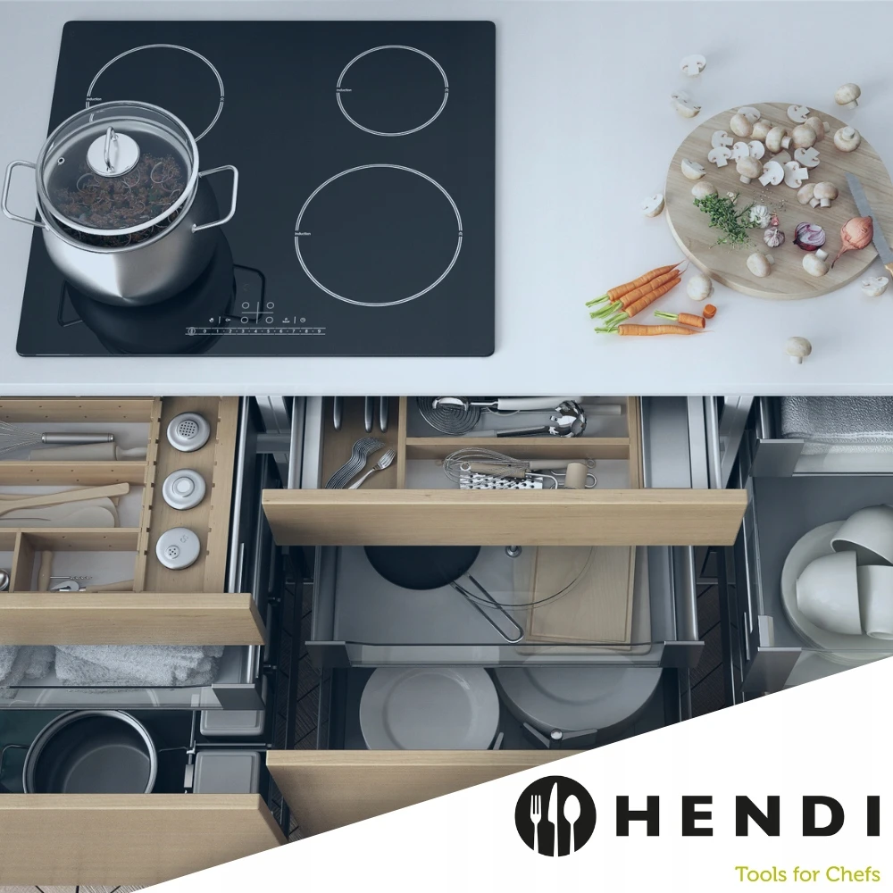 Nerūdijančio plieno puodas 1L HENDI Profi Line 14x7cm Puodai su rankena