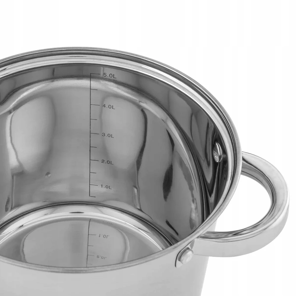 Nerūdijančio plieno puodas 5 l indukcinis 20 cm dujų Altom Design Fabio