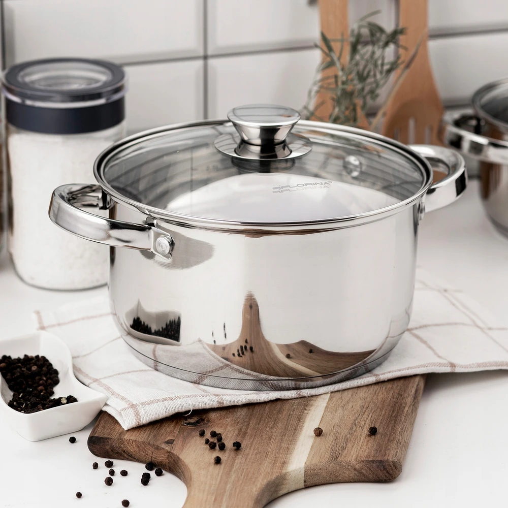 Nerūdijančio plieno puodas Florina Stilio 16 cm 1,6 l su dangteliu dujų indukcija