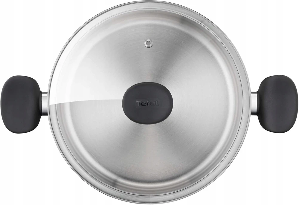 Nerūdijančio plieno puodas + stiklinis dangtis 24 cm pirminis E3084604 Tefal