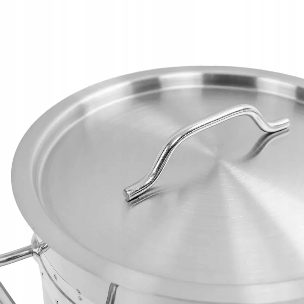 Nerūdijančio plieno puodas su dangčiu 12L indukcijai. 25 cm Mega-M