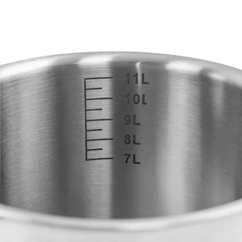 Nerūdijančio plieno puodas su dangčiu 12L indukcijai. 25 cm Mega-M
