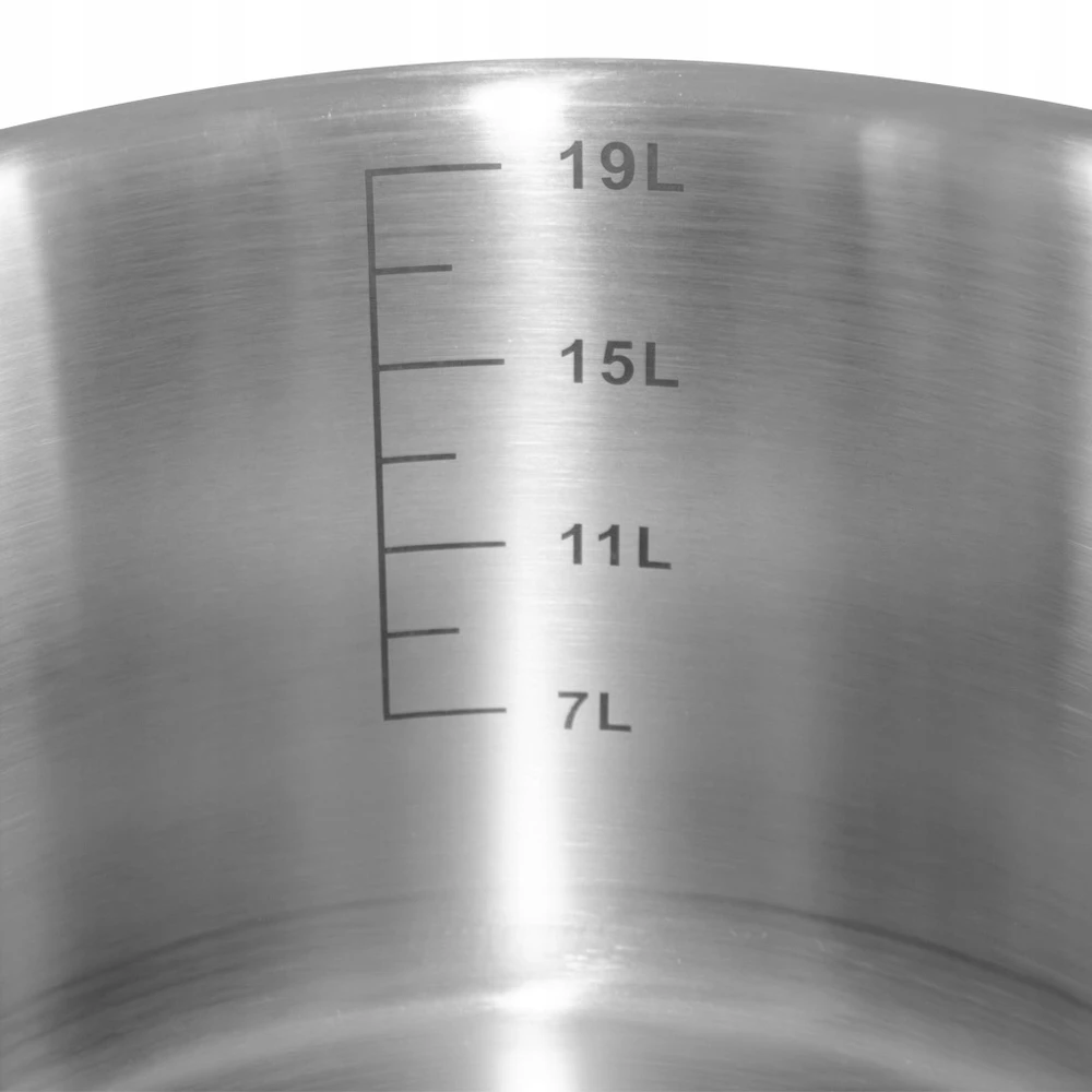 Nerūdijančio plieno puodas su dangčiu 23L, skersmuo 35 cm, žemas Mega-M PRO