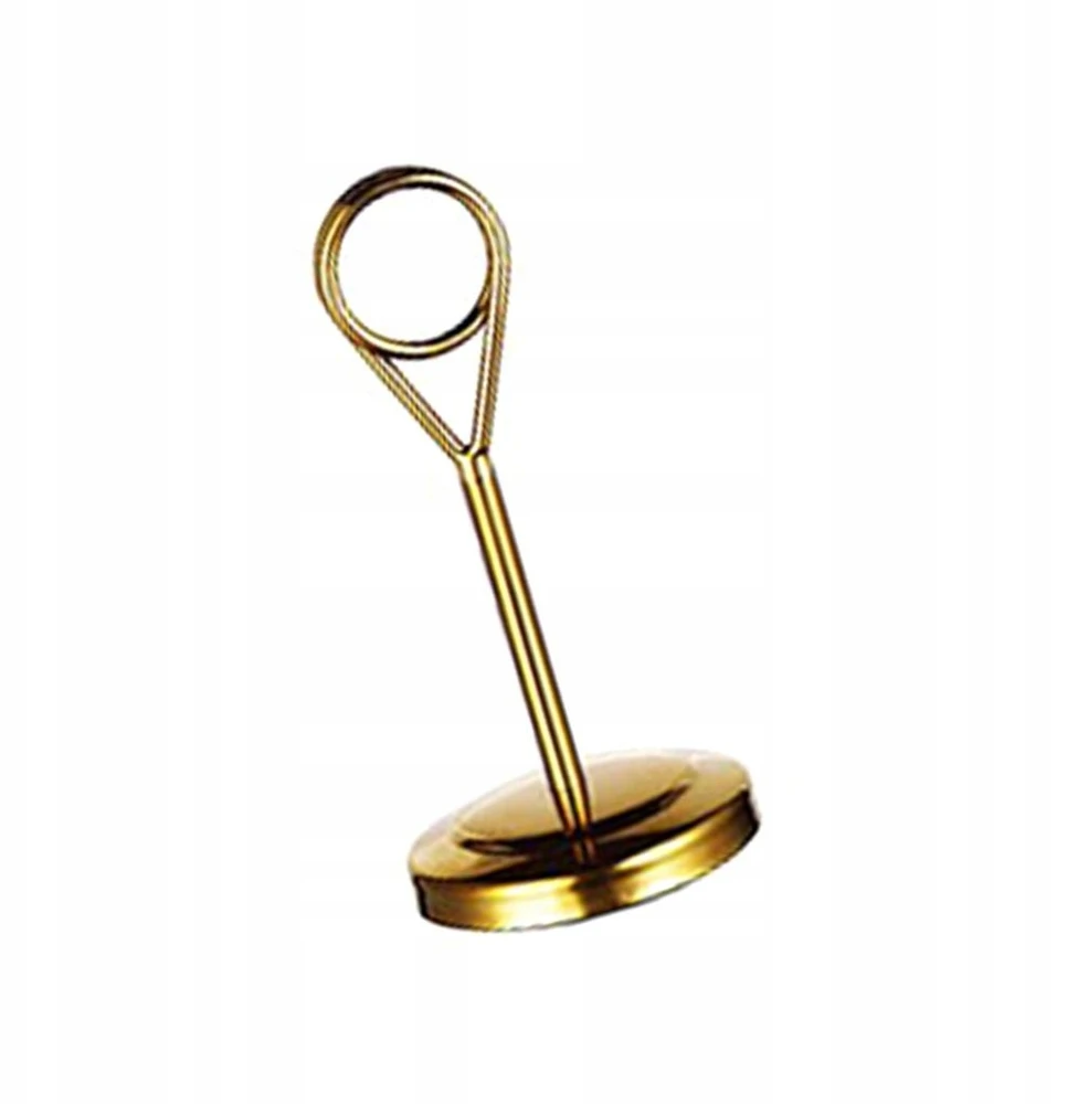 Nerūdijančio plieno stalo numerio laikiklis. Ženklų laikiklis Golden hotel 10 cm