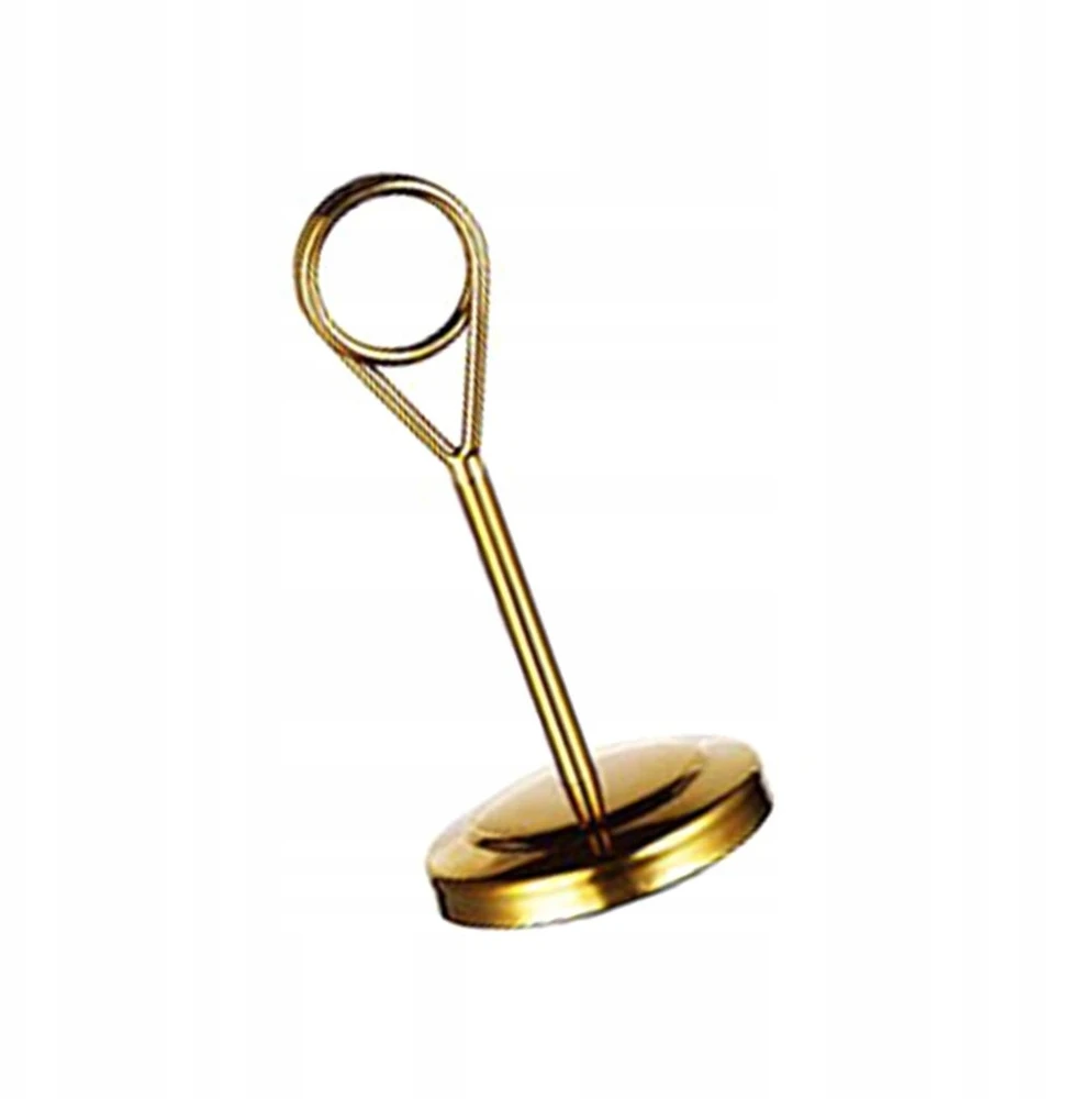 Nerūdijančio plieno stalo numerio laikiklis. Ženklų laikiklis Golden hotel 10 cm