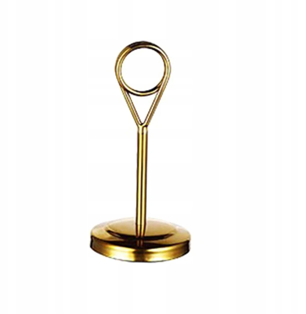 Nerūdijančio plieno stalo numerio laikiklis. Ženklų laikiklis Golden hotel 10 cm