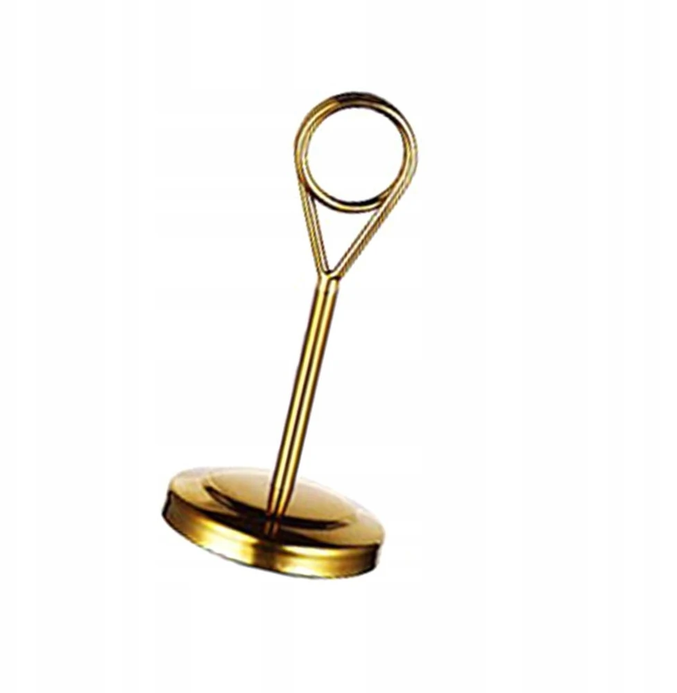 Nerūdijančio plieno stalo numerio laikiklis. Ženklų laikiklis Golden hotel 10 cm