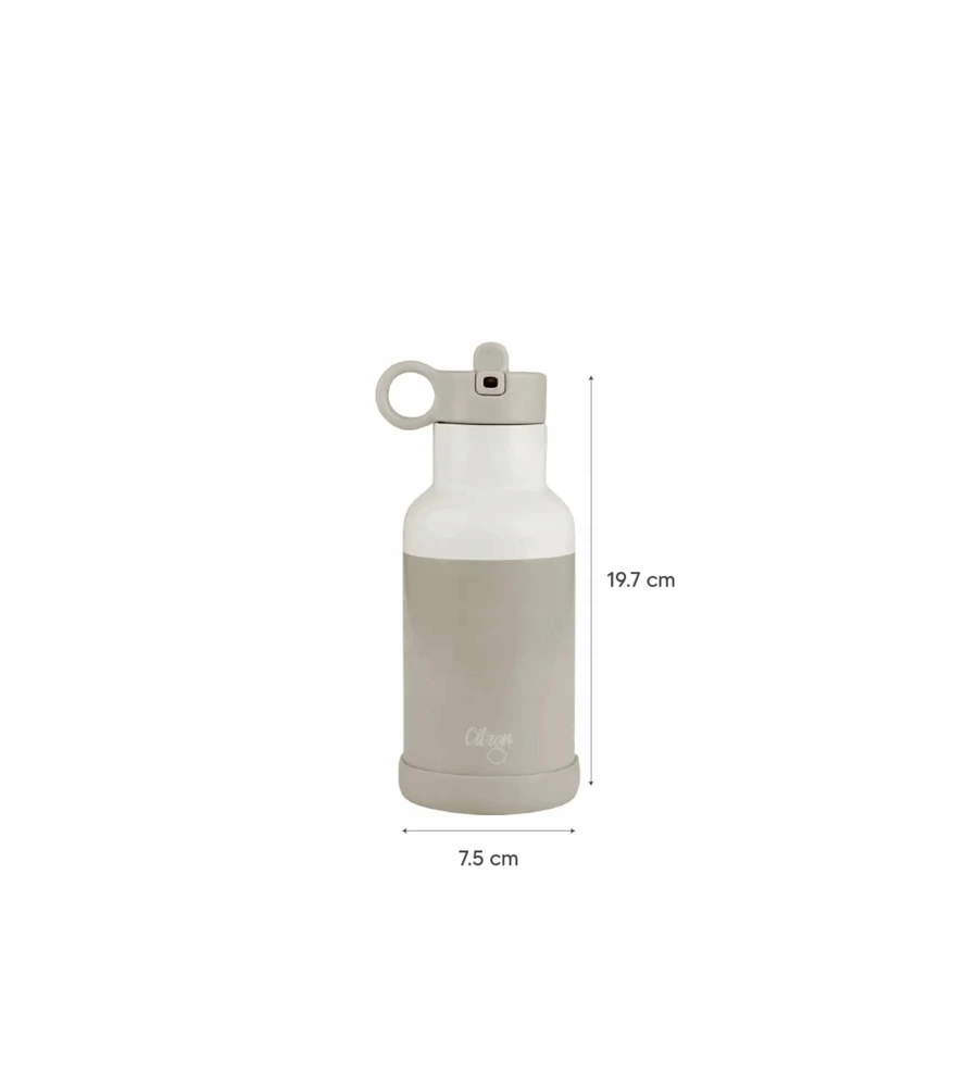 Nerūdijančio plieno termo butelis 350 ml - Vienaragio skaistalai, rožinė citrina