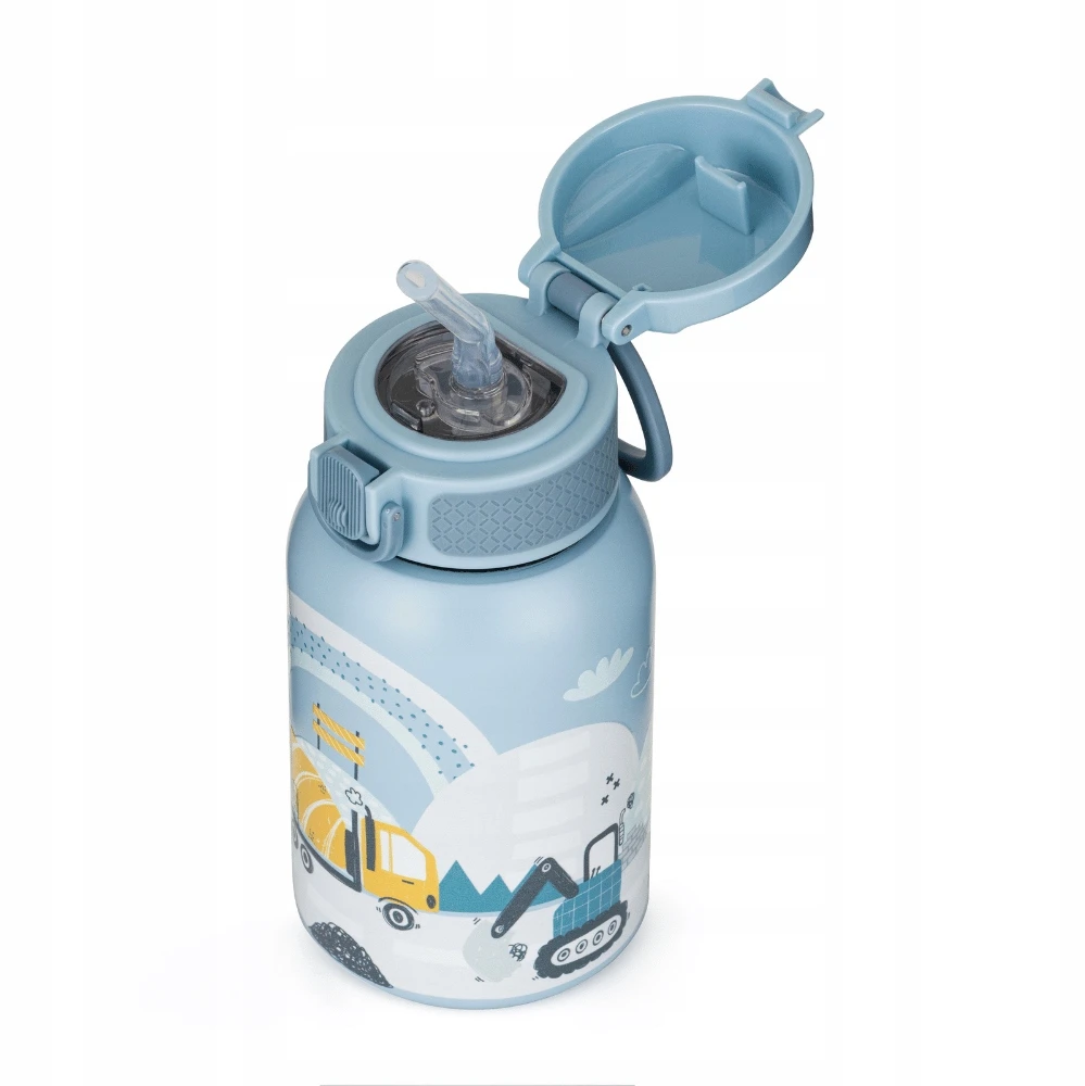 Nerūdijančio plieno termo butelis su šiaudeliais, 350ml. PETITE&MARS statyba