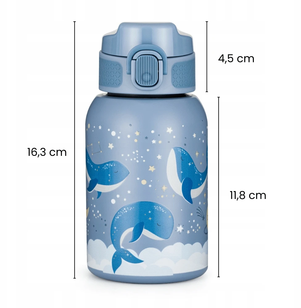 Nerūdijančio plieno termo butelis su šiaudeliais, 350ml. PETITE&MARS statyba
