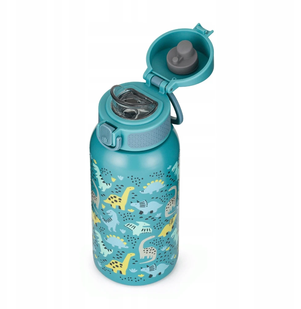 Nerūdijančio plieno termo butelis su šiaudeliais 500ml Dinosaurs Petite&Mars