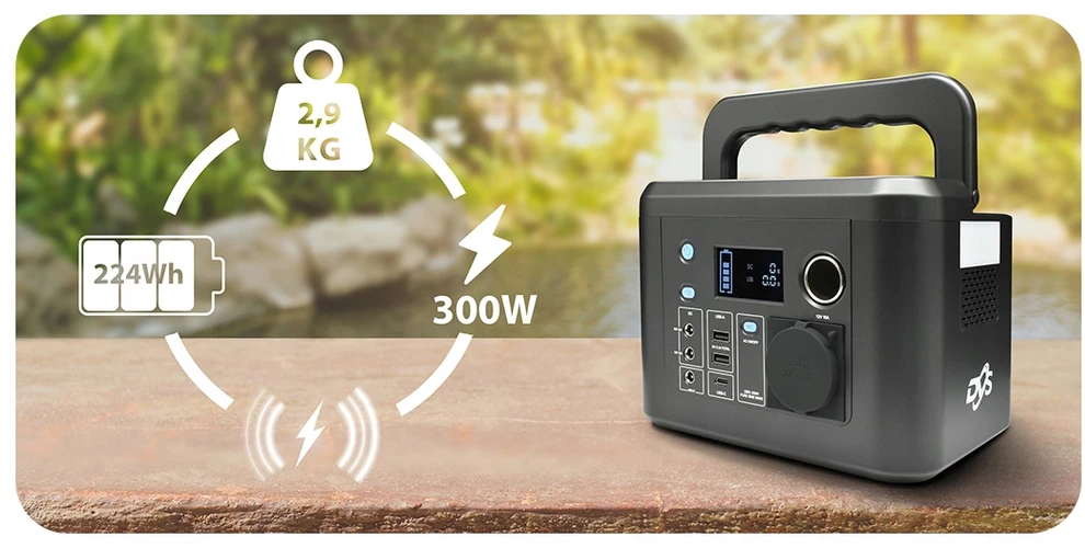 Nešiojama elektrinė 300W 230V LiFePO4 Powerbank DVS-PS300 224Wh DVS