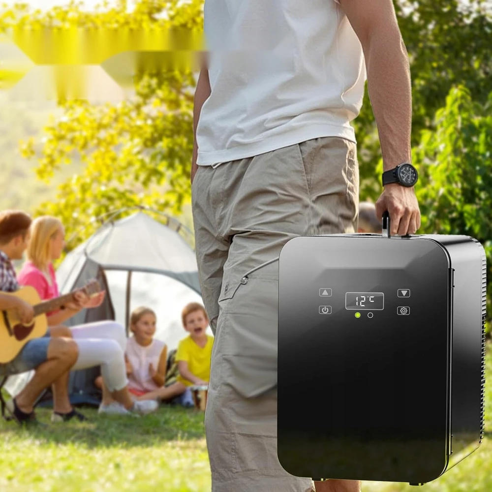 Nešiojamas 10l turistinis šaldytuvas, vėsinimas, šildymas, LCD ekranas