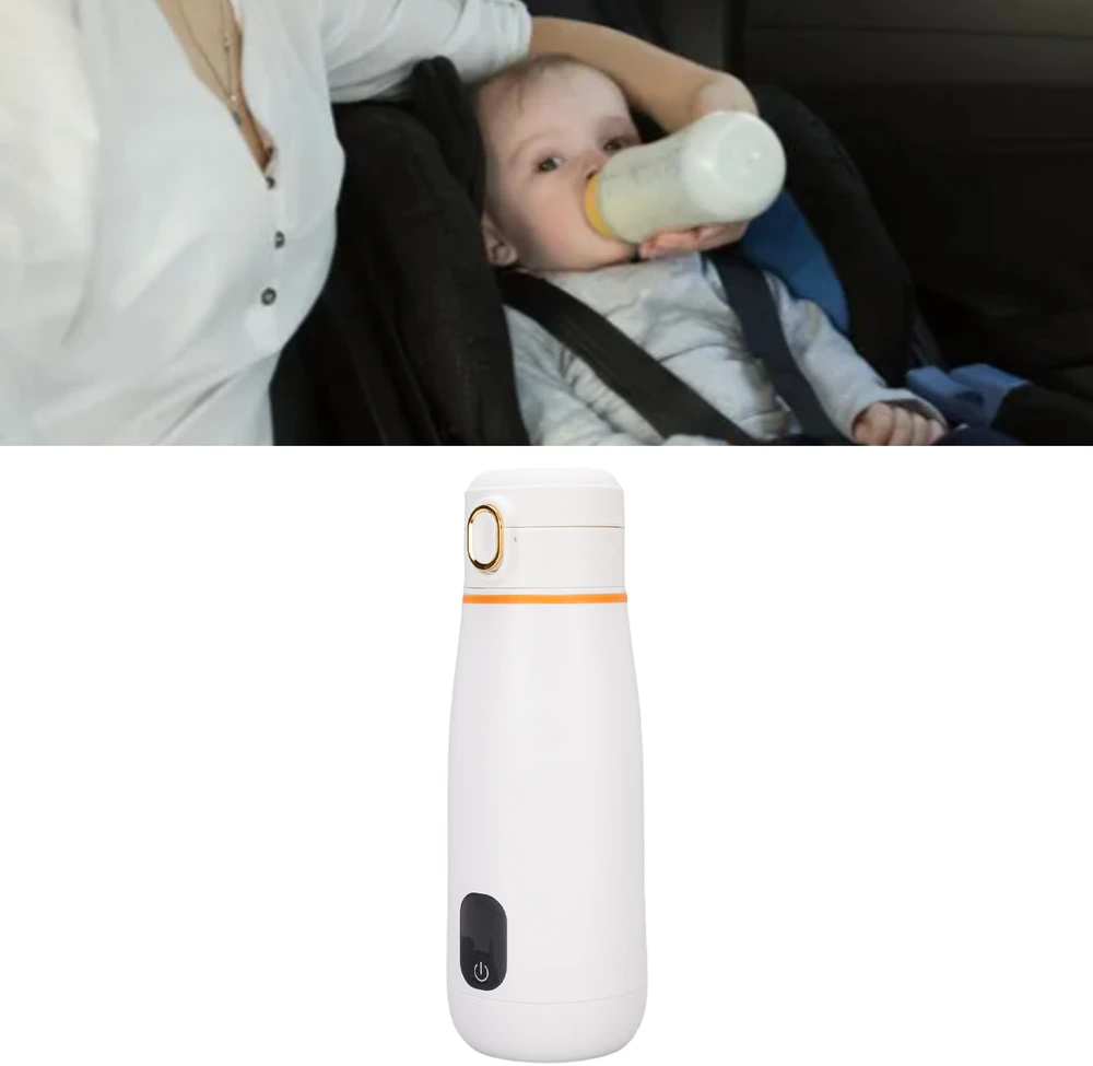 Nešiojamas buteliukų šildytuvas, belaidis, įkraunamas, talpa 350 ml.