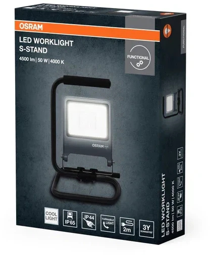 Osram 50W LED prožektorius su stovu WORKLIGHTS, tamsiai pilkas, 4000K, IP65