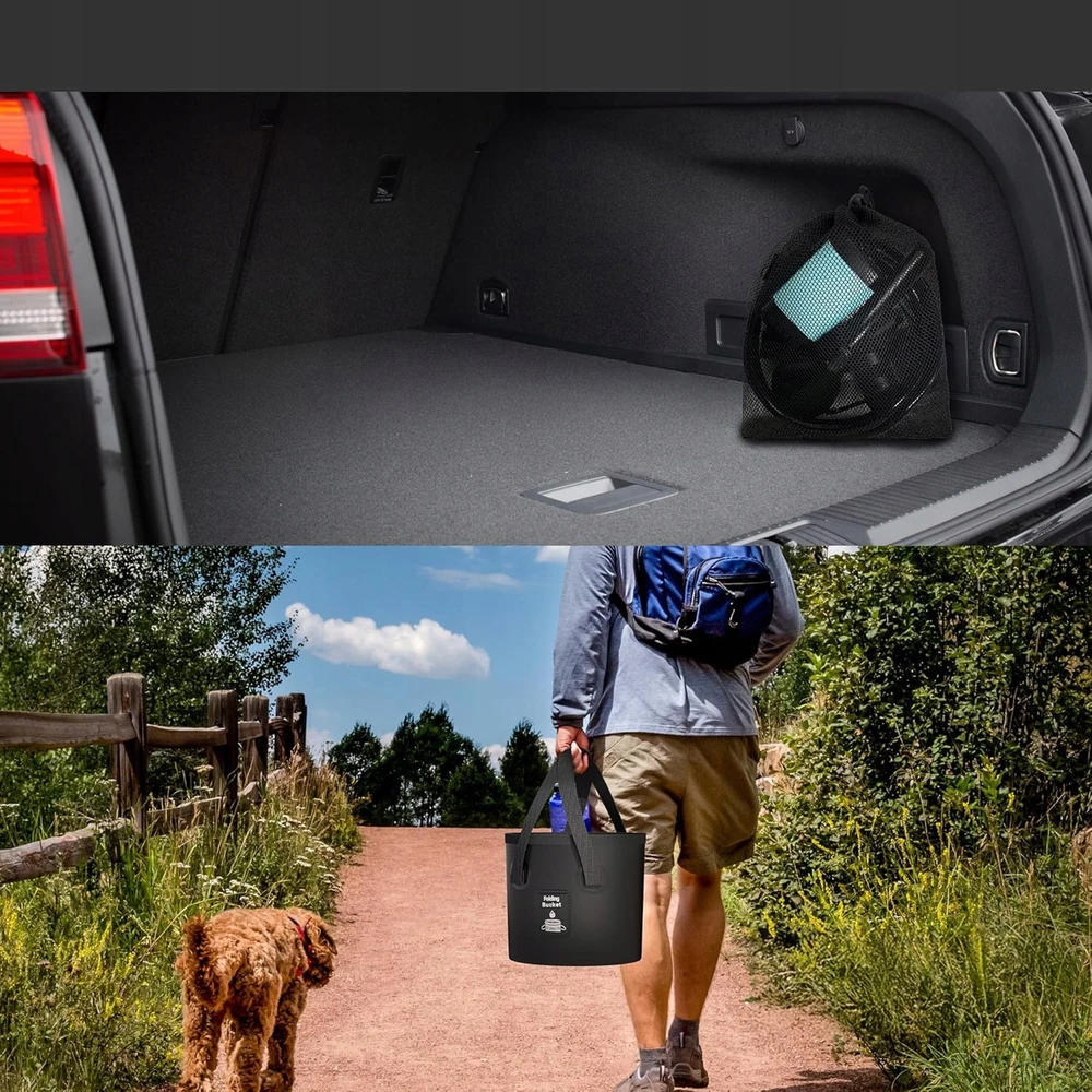 NEŠIOJAMAS TURISTINIS AUTOMOBILIŲ KEMPINGAS DUŠAS SU 6000 MAH Akumuliatoriumi