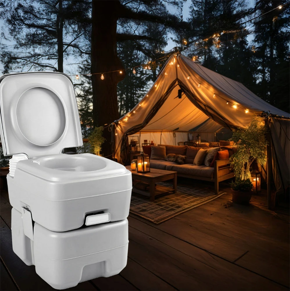 Nešiojamas turistinis kelioninis tualetas su Camping Flush 20L 200kg
