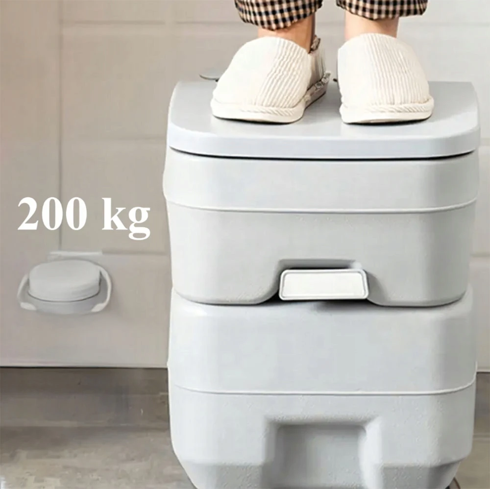 Nešiojamas turistinis kelioninis tualetas su Camping Flush 20L 200kg