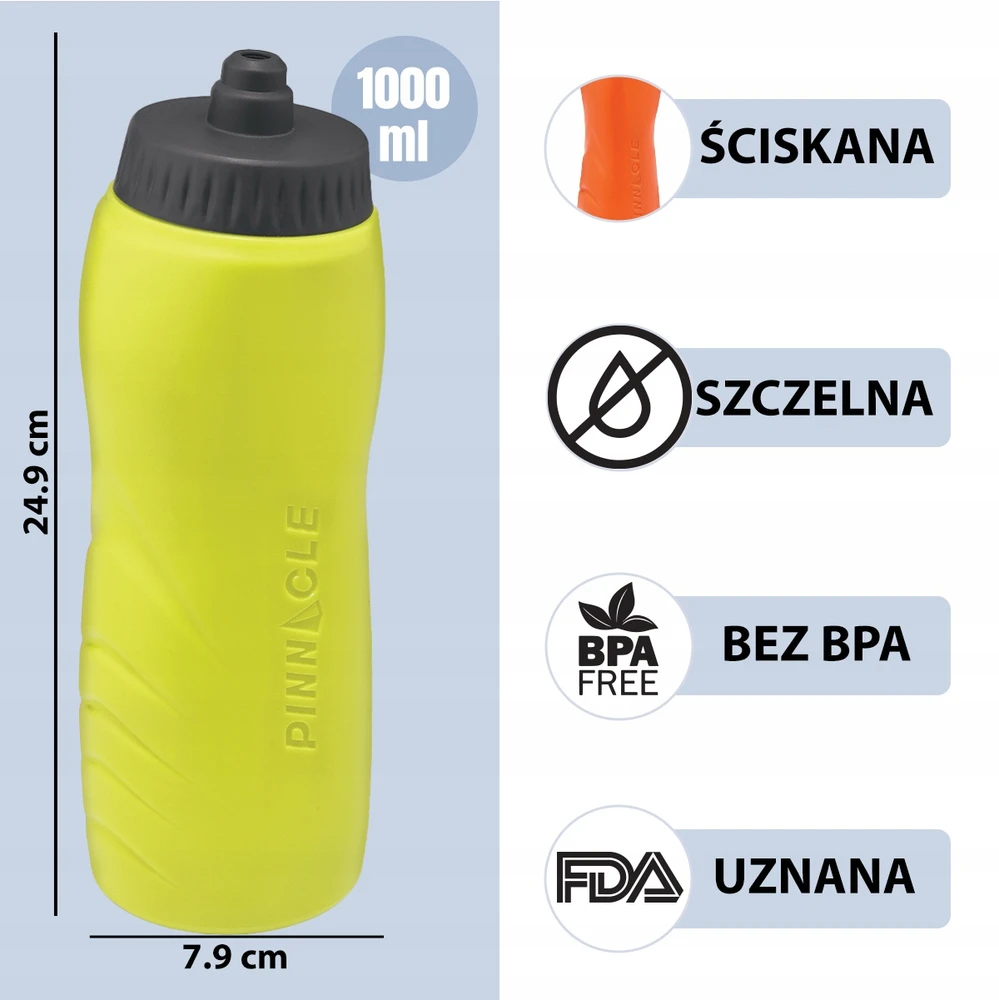 NEŠIOJAMASIS DVIRAČIO BUTELIS, skirtas vaikščioti sporto salėse PINNACLE TPX9054 Žalias 1L