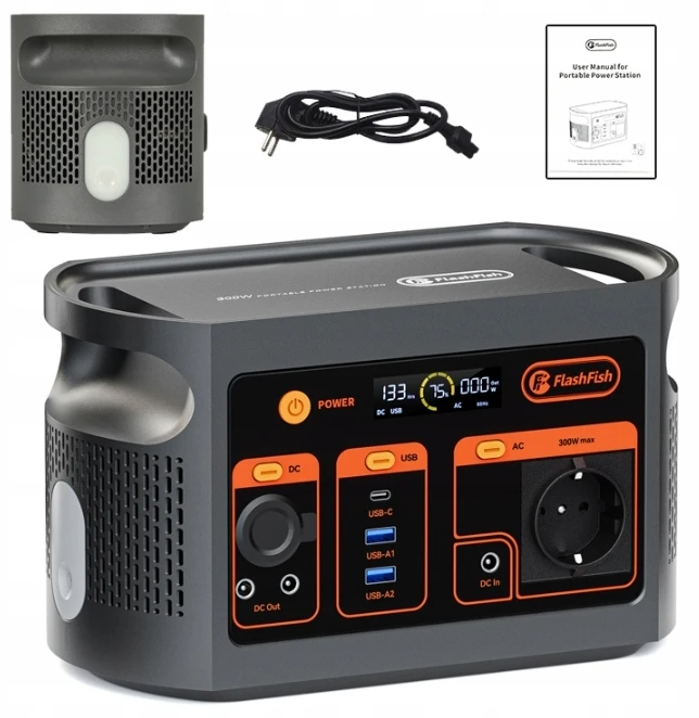 Nešiojamoji elektrinė FlashFish E103 300W 179Wh 56000mAh Powerbank