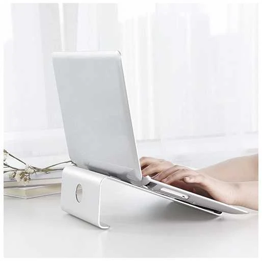 Nešiojamojo kompiuterio ir planšetės stovas DELTACO OFFICE aliuminis 11-15”, sidabrinis / ARM-0530