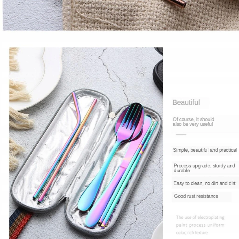 Nešiojamų lazdelių šaukštų rinkinys vienam asmeniui juodos spalvos