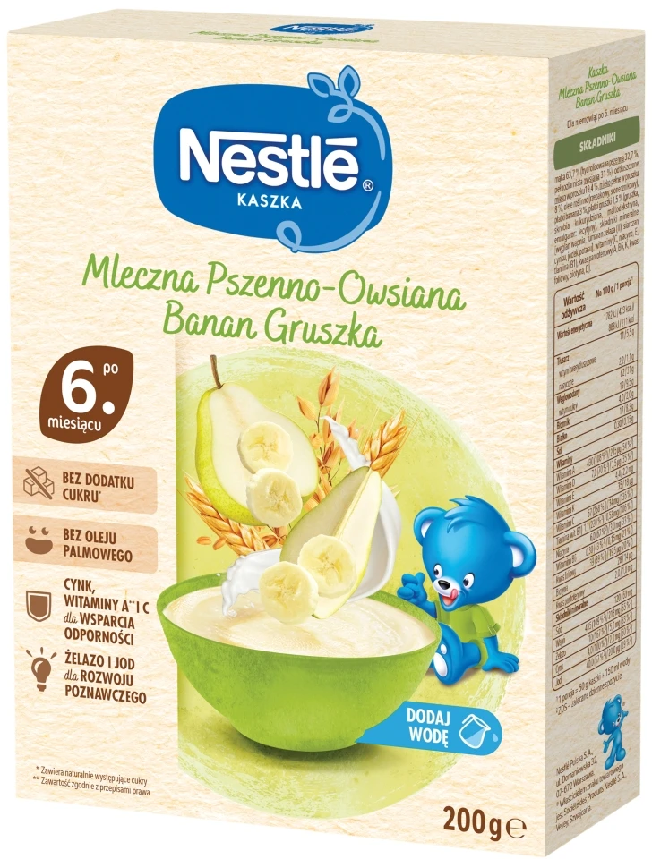 Nestle Kviečių-Avižų Pieno Košė Bananų Kriaušių 200g