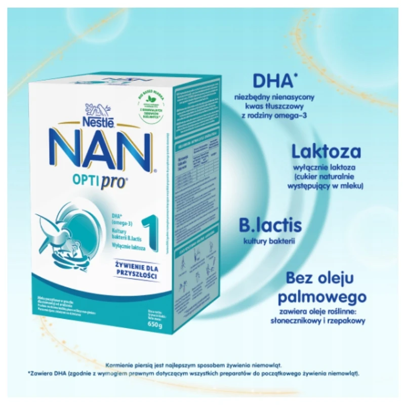 Nestle NAN OPTIPRO 1 pienas kūdikiams nuo 0 iki 6 mėnesių 6x 650 g