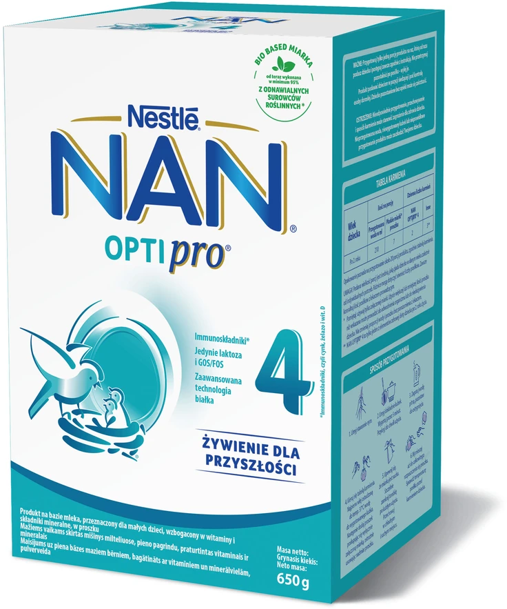 Nestlé NAN OptiPro 4 pieno formulė vaikams nuo 2 metų 6x 650 g