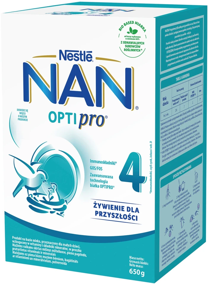 Nestlé NAN OptiPro 4 pieno formulė vaikams nuo 2 metų 6x 650 g