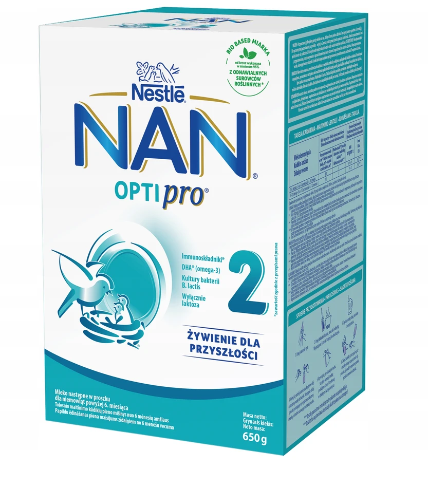 Nestle Pradinio maitinimo pieno mišinys NAN OPTIPRO 2, vaikams nuo 6 mėnesių amžiaus, 650 g