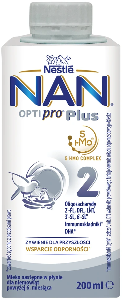 Nestlé NAN OPTIPRO Plus 2 Milk Next 200ml nuo 6m+ Paruoštas gerti