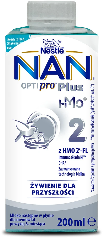 Nestlé NAN OPTIPRO Plus 2 Milk Next 200ml nuo 6m+ Paruoštas gerti