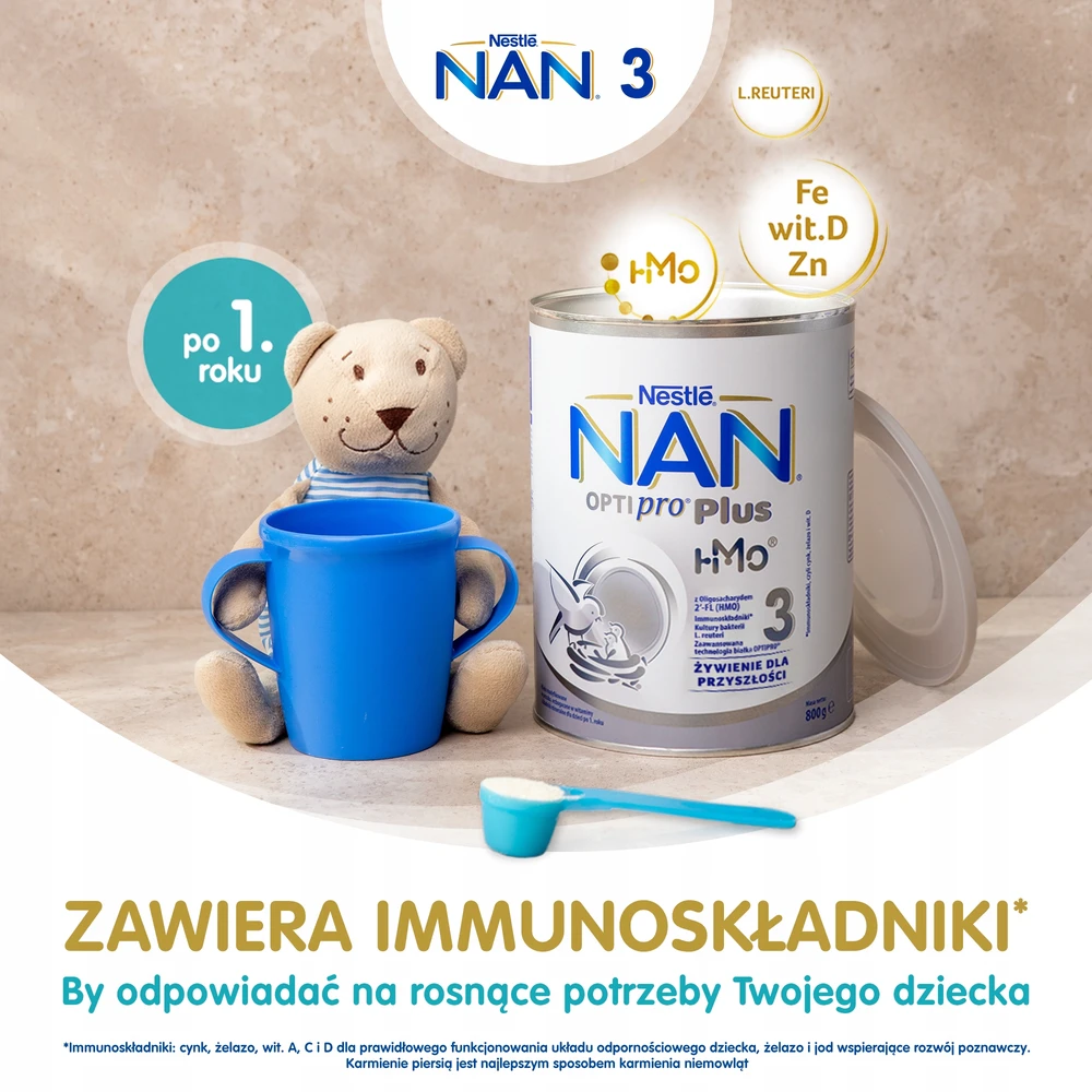 Nestle Pieno miinys vaikams NAN OPTIPRO® Plus HM-0® 3. Nuo 1 metu, 800g