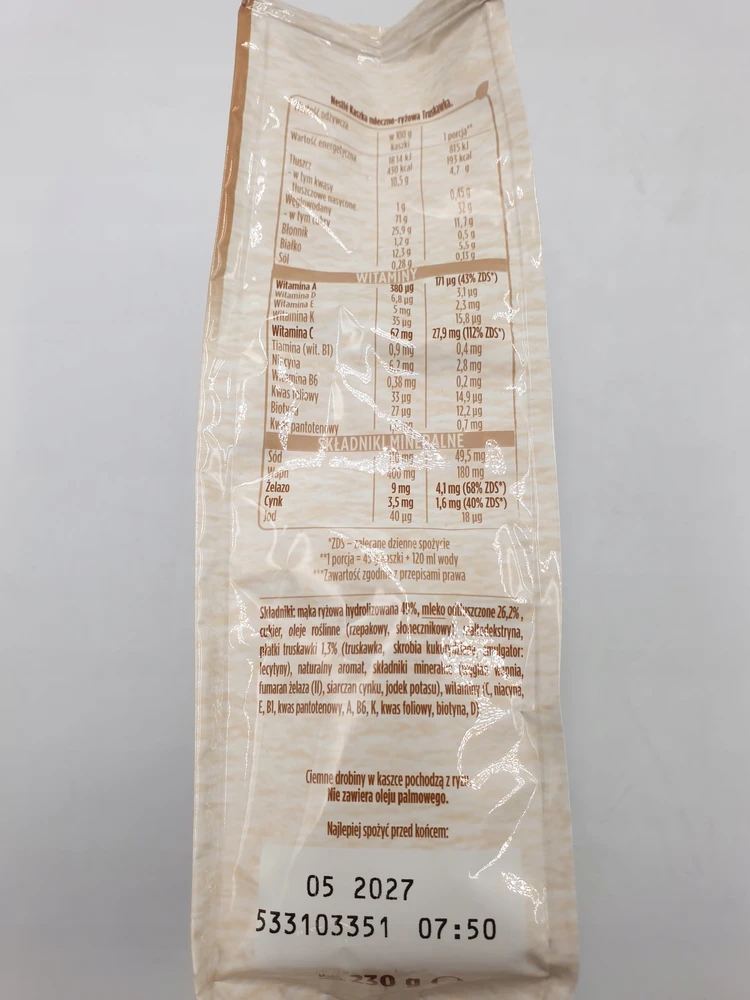 NESTLE PIENO IR RYŽIŲ BRAKŠČIŲ košė 230 g