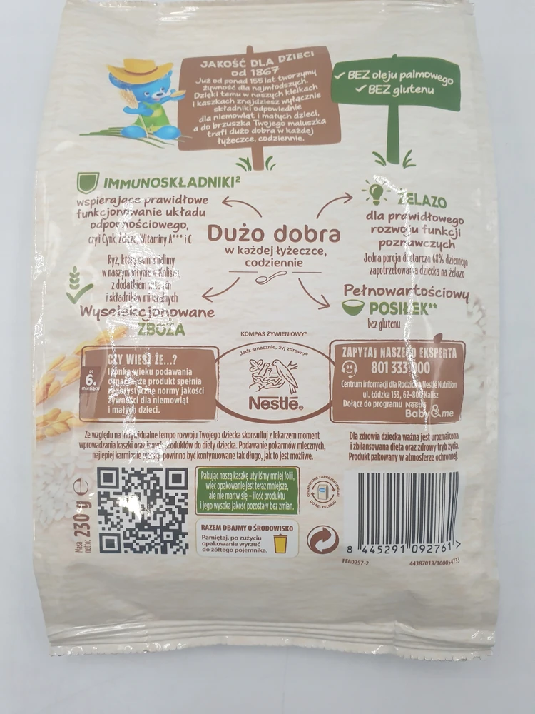Nestlé Pieno ir ryžių košės aviečių 230g