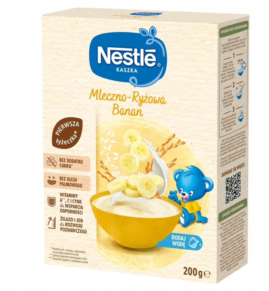 Nestle Pieno ir ryžių košės bananas po 6 mėnesių 230 g