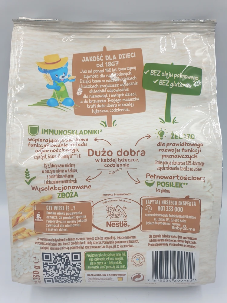 NESTLE pieno-ryžių košė obuolių-vyšnių po 8 mėn 230g