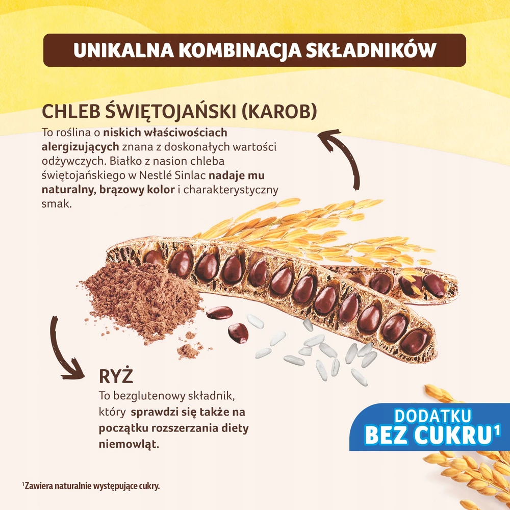 Nestlé Sinlac Bananų košė be glitimo be cukraus po 6 mėnesių 300g