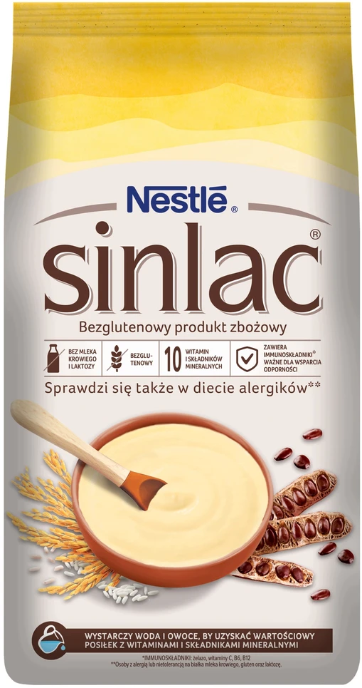 Nestlé Sinlac košė be glitimo, grūdų produktas po 3 metų, 500g