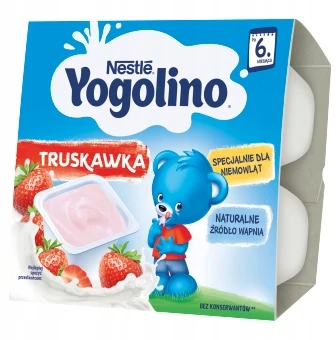 Nestlé Yogolino pieno ir vaisių desertas, braškės po 6 mėnesių 400g