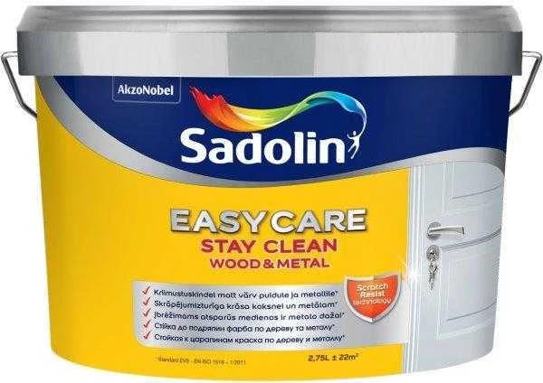 Nešvarumus atstumiantys sienų dažai SADOLIN EASYCARE WOOD&METAL, matiniai, BW bazė, 4,7 l