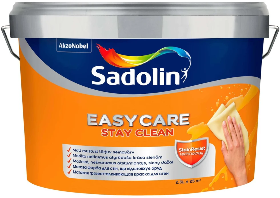 Nešvarumus atstumiantys sienų dažai SADOLIN EASYCARE KITCHEN&BATHROOM, matiniai, BC bazė, 0,93 l