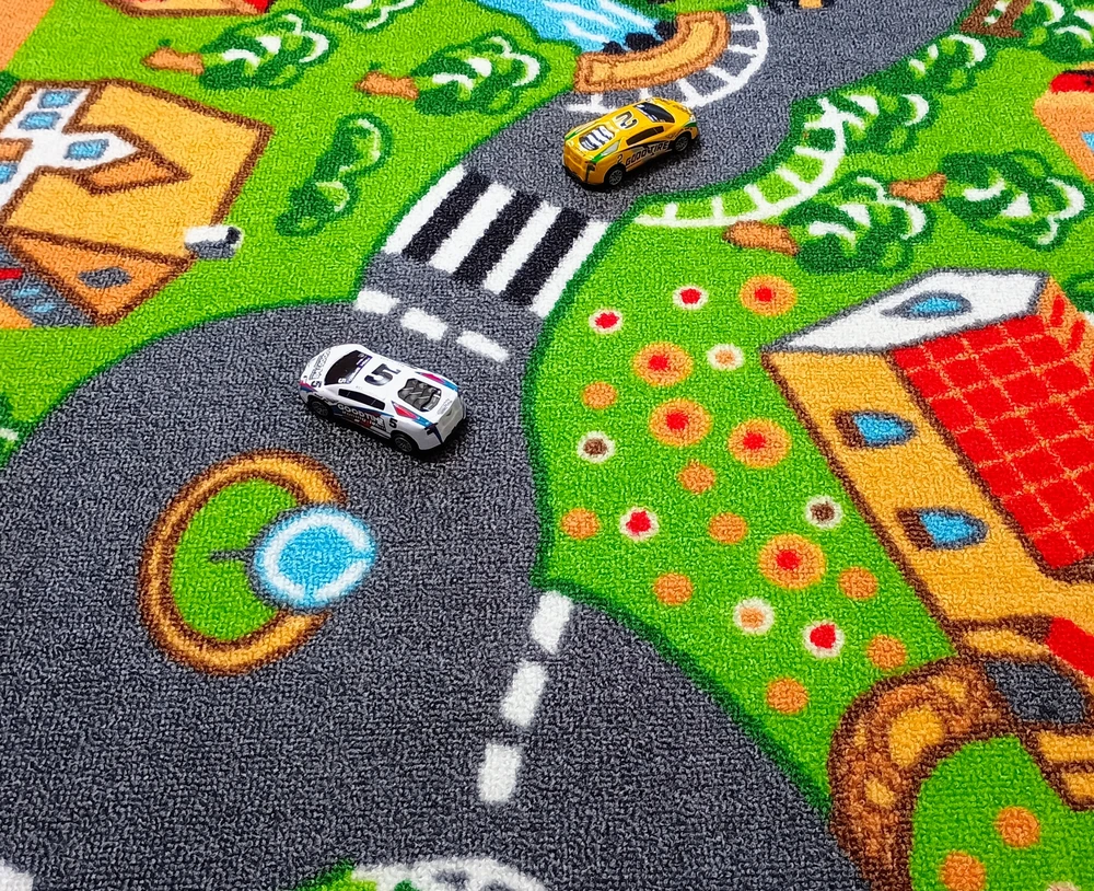 NEW DYWAN DZIECIĘCY ULICA MIASTO Z ULICAMI DROGAMI 150x200