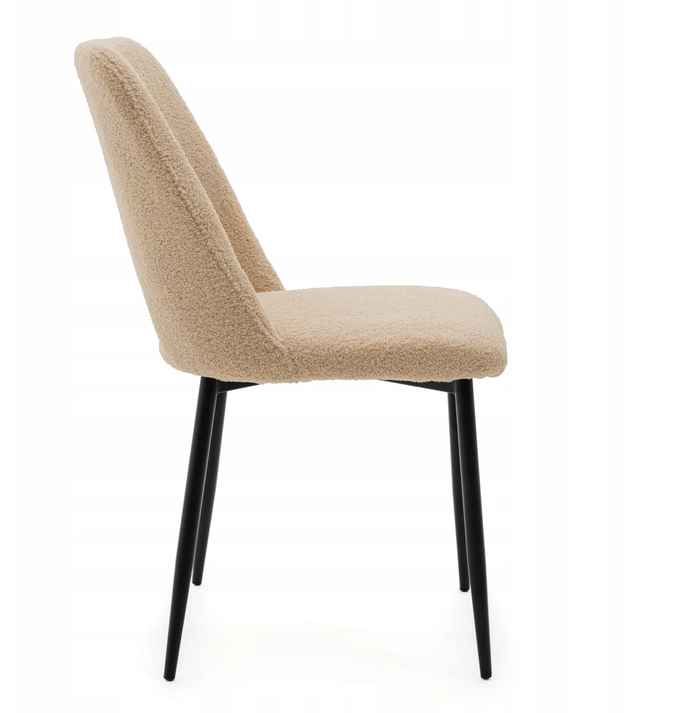 New Home BOUCLE MINŠTA KĖDĖ SVETAINEI VALGOMO KAMBARYS GLAMOUR BEIGE ORO